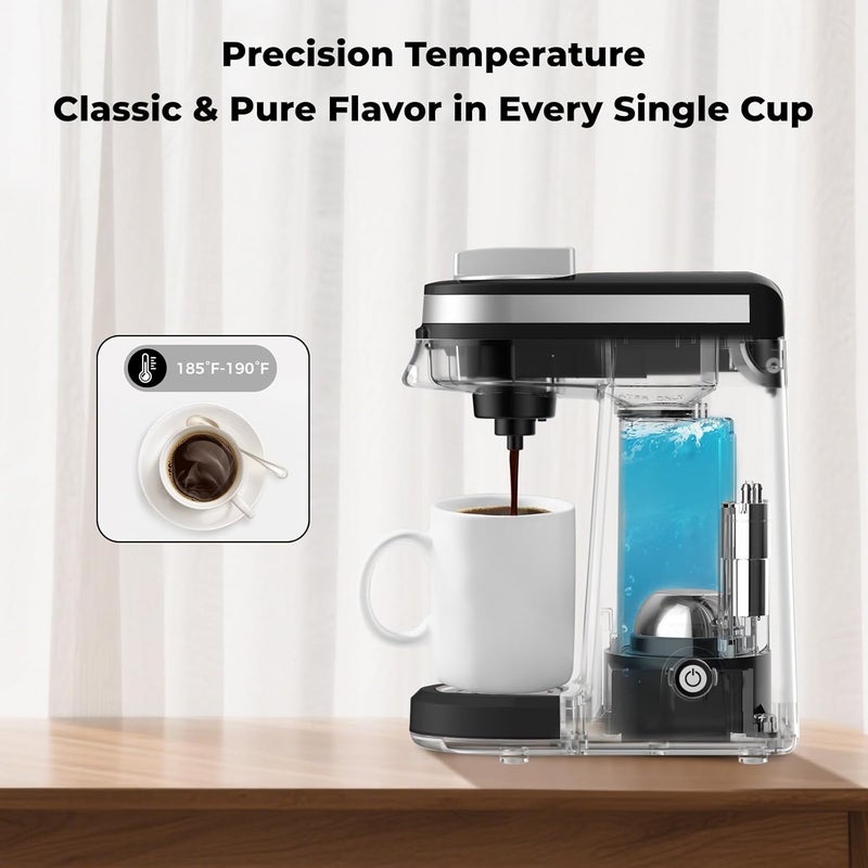 CHULUX Single Serve Coffee Maker for K Capsule, Mini Single One Cup Coffee Machine, Perfect for Small Space, Black - Image 5